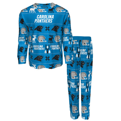 Outerstuff NFL Youth Boys Carolina Panthers Winter Pajamas Top & Bottom Set