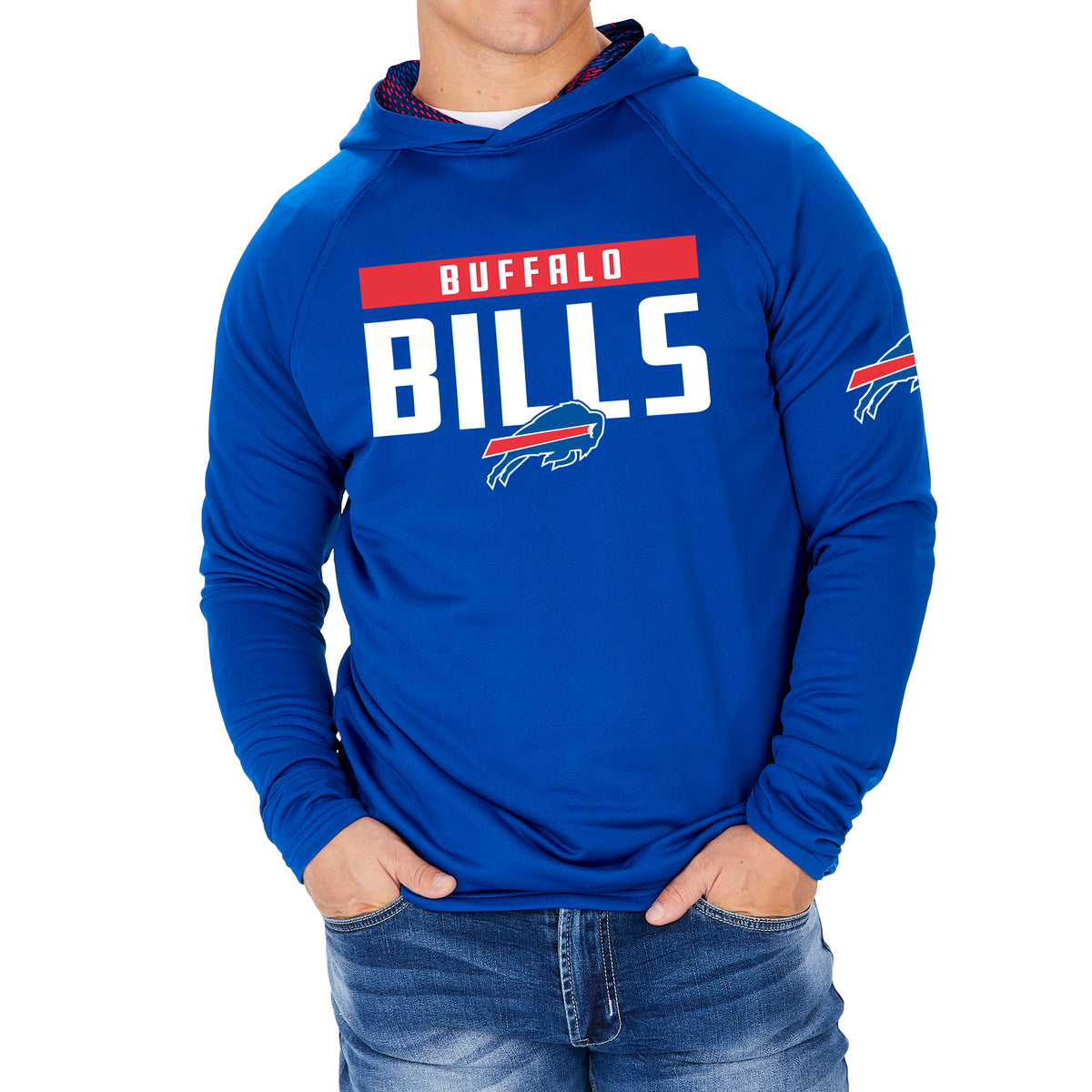 Zubaz Men's NFL Buffalo Bills Full Zip Viper Print Fleece Hoodie