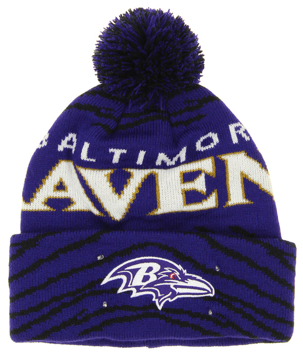 FOCO X Zubaz NFL Collab 3 Pack Glove Scarf & Hat Outdoor Winter Set, Baltimore Ravens