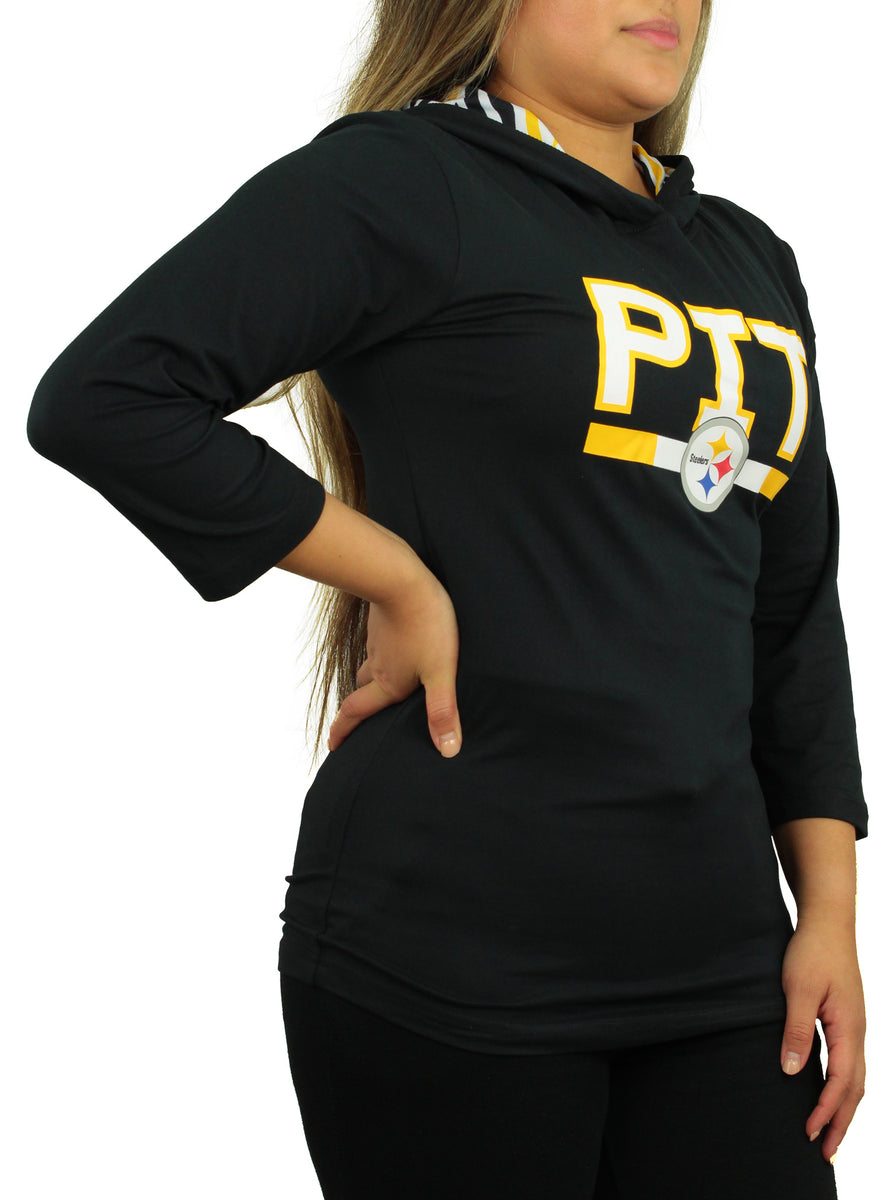 Zubaz NFL Women's Pittsburgh Steelers Solid Team Color Hoodie with Zeb –  Fanletic