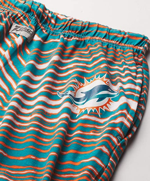 Zubaz Miami Dolphins NFL Men's Zebra Left Hip Logo Lounge Pant Fanletic