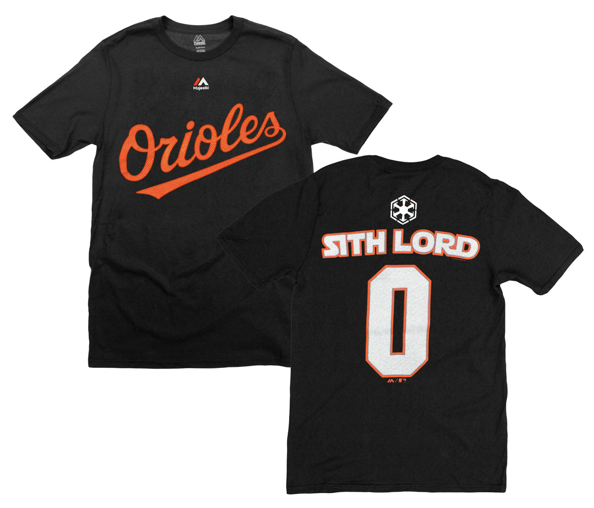 Majestic Baltimore Orioles Star Wars Sith Lord Shirt XL MLB