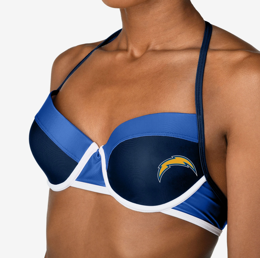 FOCO Denver Broncos NFL Womens Gradient Big Logo Bikini Top