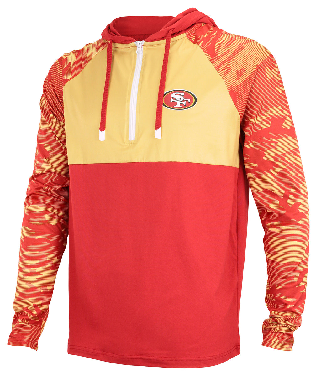 Zubaz NFL Men's San Francisco 49ers Team Full Zip Up Hoodie With Zebra –  Fanletic