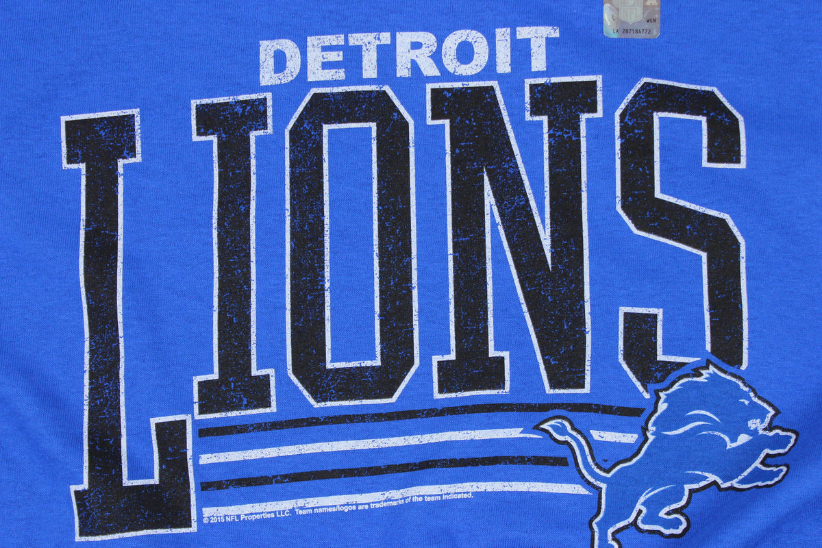 Detroit Lions NFL Football Men's Fundamentals Logo T-Shirt Tee Top, Royal Blue