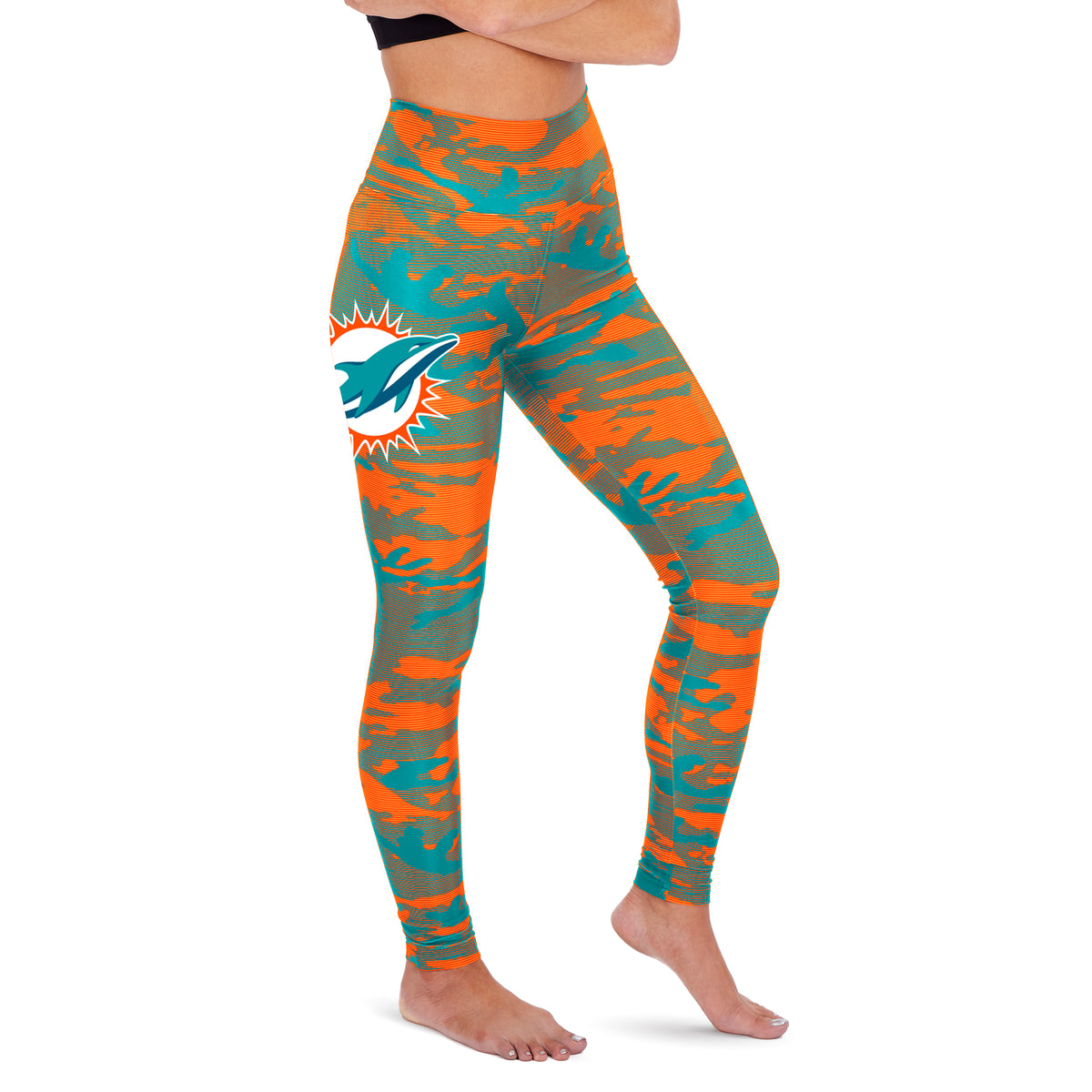 Zubaz Miami Dolphins NFL Women's Camo Lines Legging Fanletic