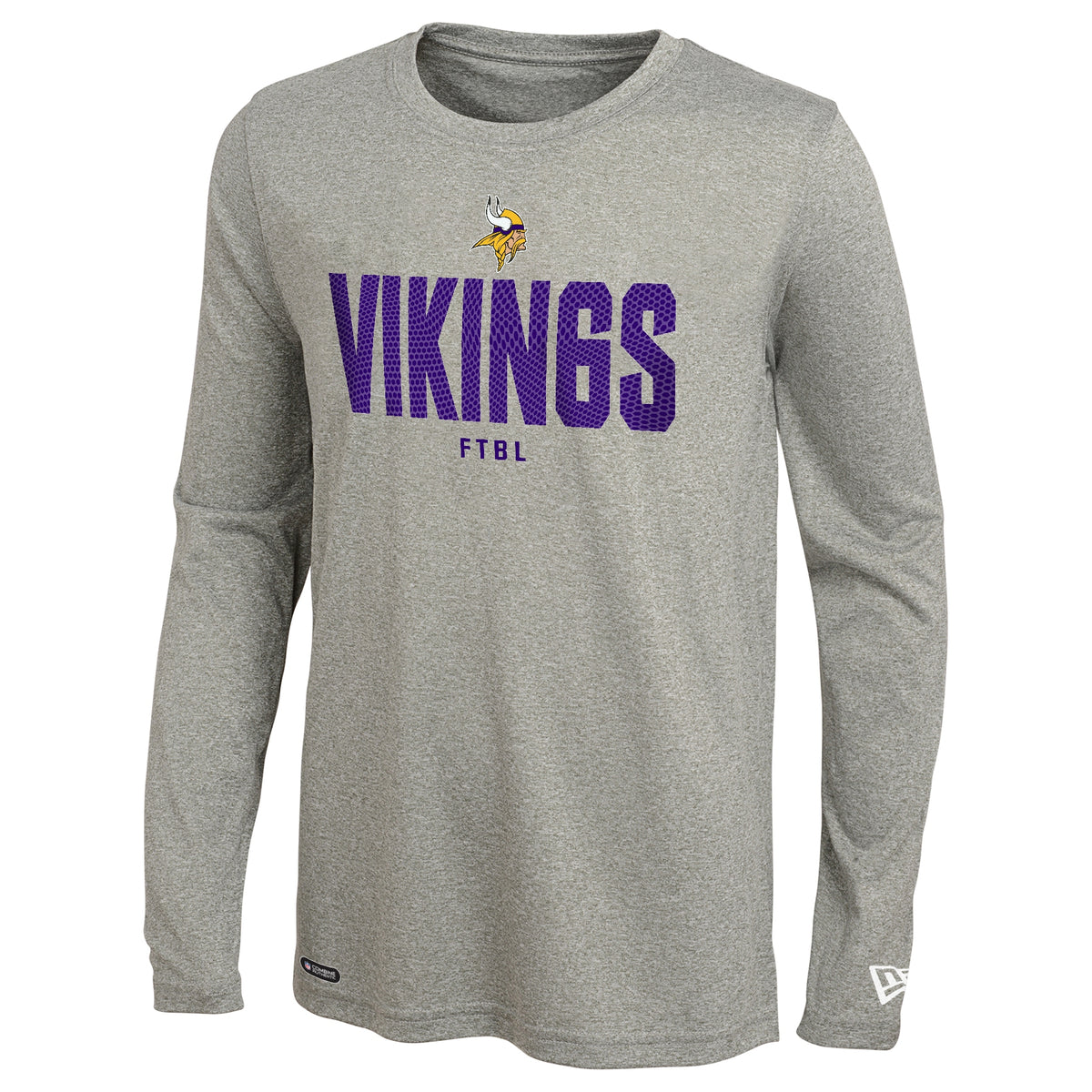 New Era NFL Men's Minnesota Vikings Grids Dri-Tek Heathered Grey