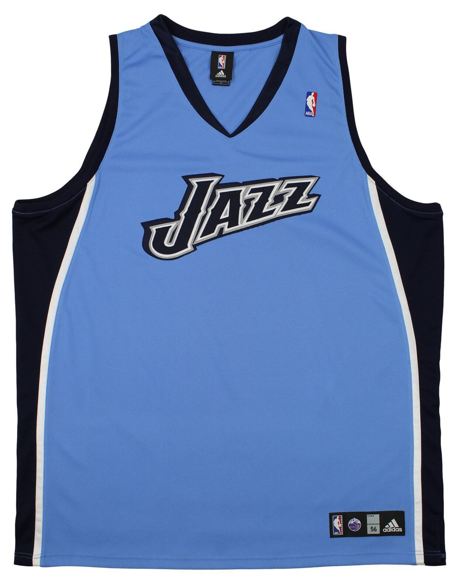 Adidas NBA Men's Athletic 3 Stripe Fusion Blank Jersey, Light Blue