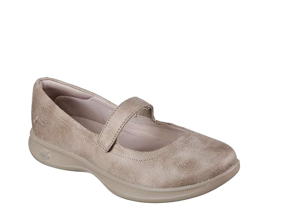 Skechers Women's Enchanting Go Step Jane Shoes, Taupe – Fanletic
