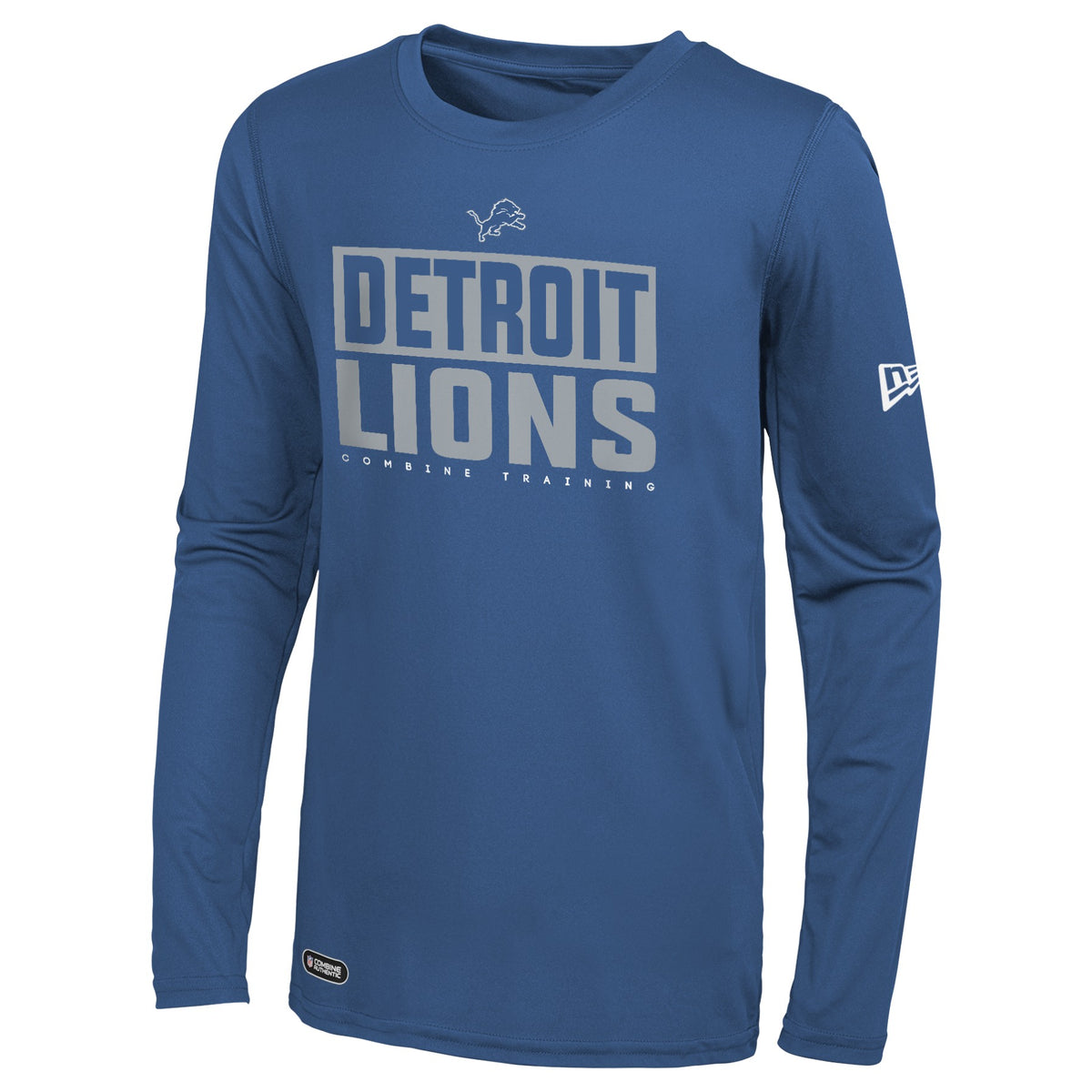 Men's New Era Black Detroit Lions Hype 2-Hit Long Sleeve T-Shirt