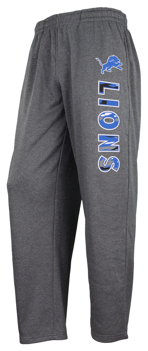 Zubaz Detroit Lions Dark Heather Gray Poly Fleece Sweatpant, Small