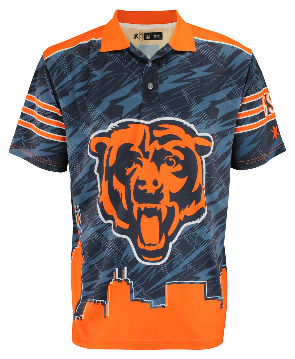 Klew NFL Men's Chicago Bears Thematic Skyline Polo Shirt – Fanletic