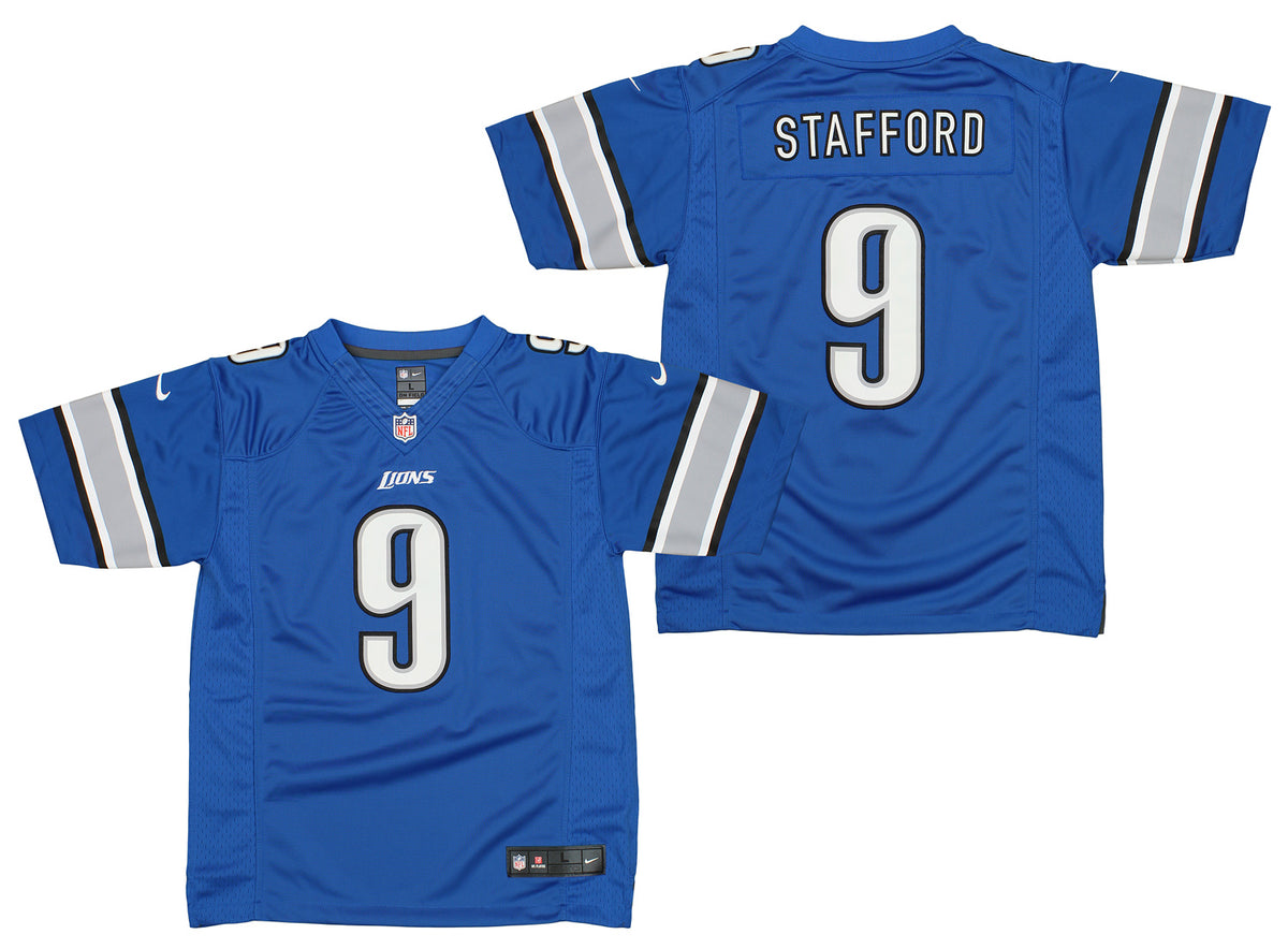 Detroit Lions Jersey NFL Team Apparel Stafford #9 Youth XL Short