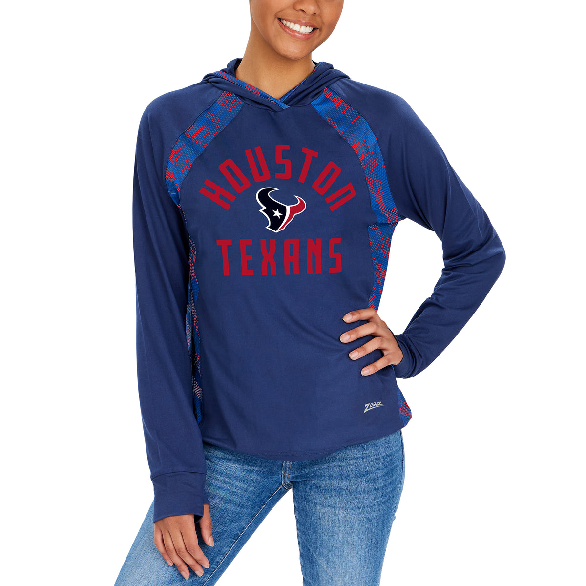 Zubaz NFL Men's Houston Texans Lightweight Elevated Hoodie with