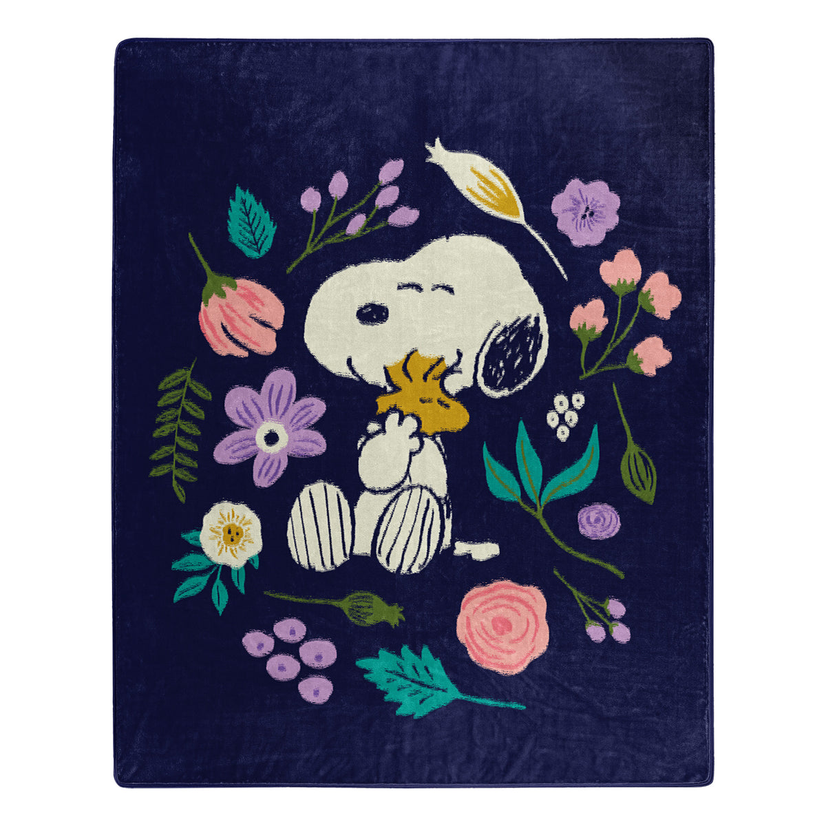 Northwest Charlie Brown Peanuts Blooming Snoopy Silk Touch Sherpa Thro