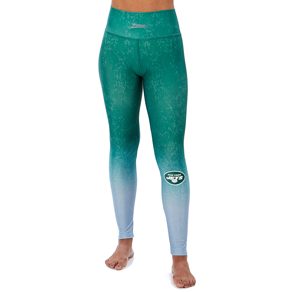 Zubaz NFL Women's New York Jets Vertical Graphic Leggings, Green – Fanletic