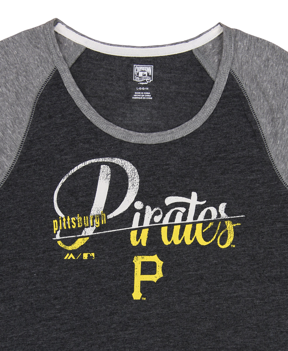 Outerstuff MLB Youth Girls (7-16) Pittsburgh Pirates Vintage Raglan Tee Shirt