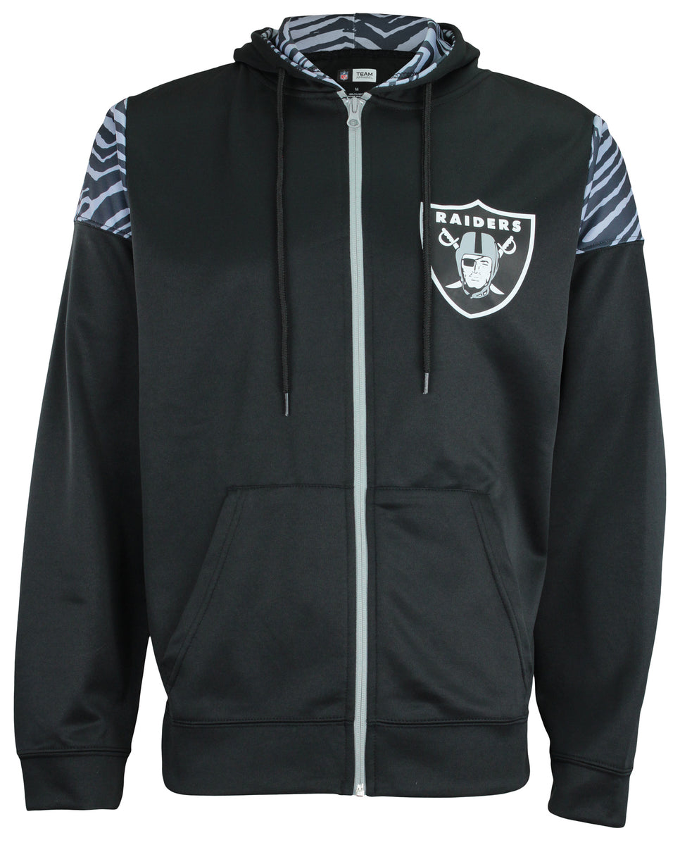 Zubaz Las Vegas Raiders NFL Men's Full Zip Hoodie with Zebra Print Det –  Fanletic