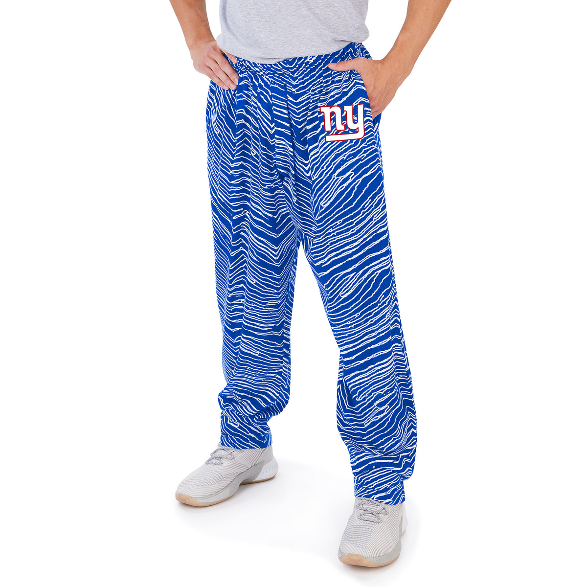 Zubaz New York Giants NFL Men's Tie Dye Team Colors Lounge Pants, Blue/Red