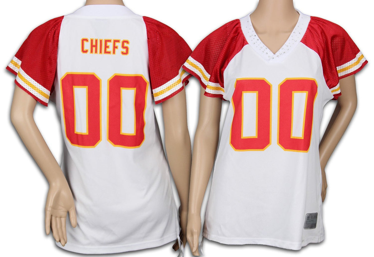 Kansas City Chiefs NFL Women's Team Dazzle Fashion Jersey, Red – Fanletic