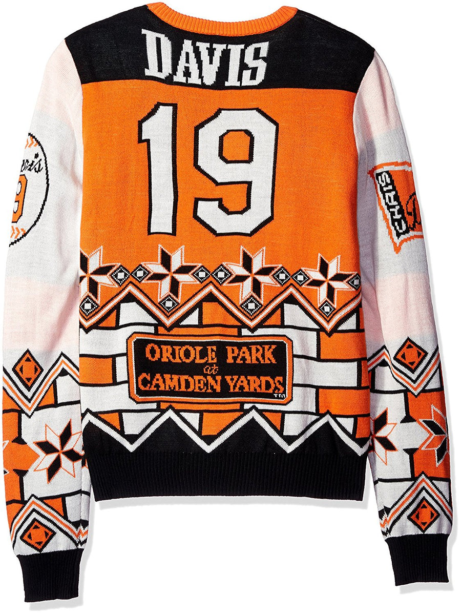 KLEW MLB Men's Baltimore Orioles Chris Davis #19 Ugly Sweater