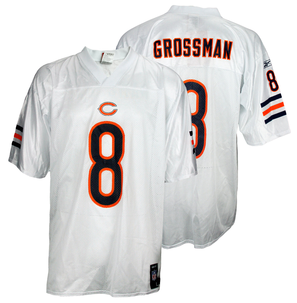 Reebok Men s NFL Chicago Bears REX GROSSMAN 8 Mid Tier Jersey White Fanletic