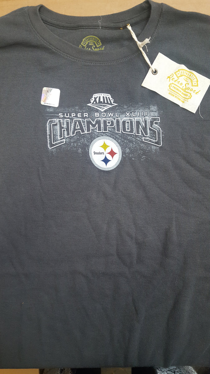 Super Bowl XLV Champions Pittsburgh Steelers Thermal T Shirt XL Fanletic