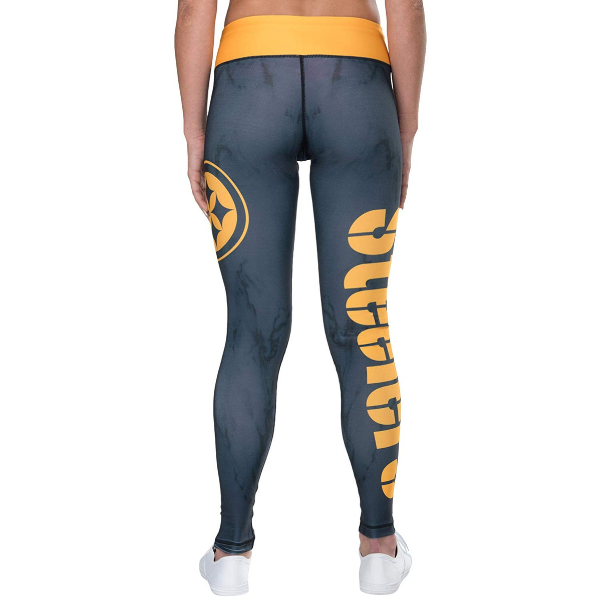 Forever Collectibles NFL Women's Pittsburgh Steelers Marble Wordmark  Leggings