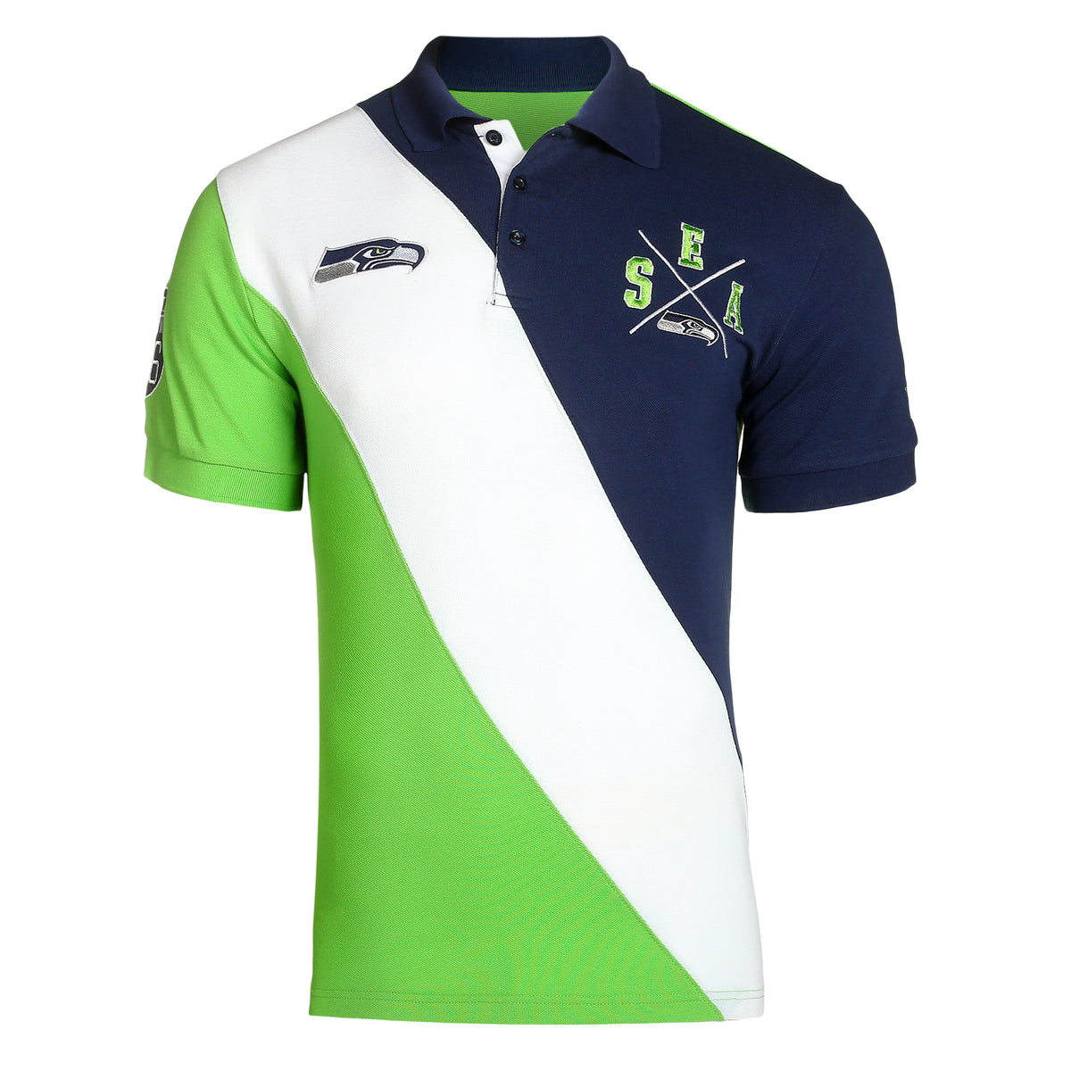 FOCO Seattle Seahawks Rugby Scrum Polo, Mens Size: S