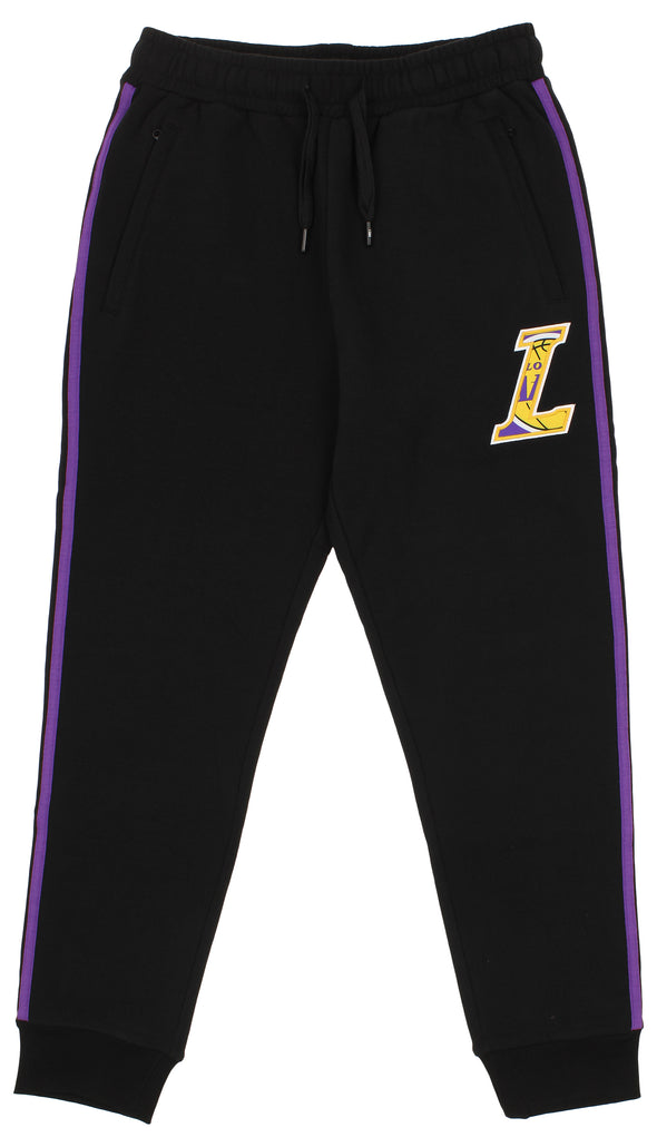 FISLL NBA Men's Los Angeles Lakers Stripe Detail Jogger, Black