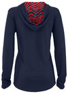 Zubaz NFL Women's Light Weight Team Color Hoodie 2 Tone Zebra Liner, Retro 3 Point Logo, Houston Texans