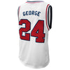 Original Retro Brand NCAA Men's Fresno State Bulldogs #24 Paul George Tackle Twill Jersey, White