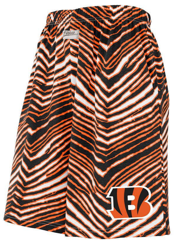 Zubaz NFL Adult Unisex Z88 Zebra Short for Men and Women, Cincinnati Bengals