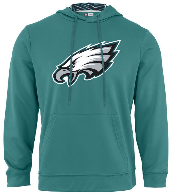 Zubaz NFL Men's Philidelphia Eagles Team Color Primary Logo With Zebra Hood Liner