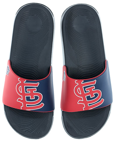 FOCO MLB Men's St. Louis Cardinals Cropped Big Logo Raised Slides