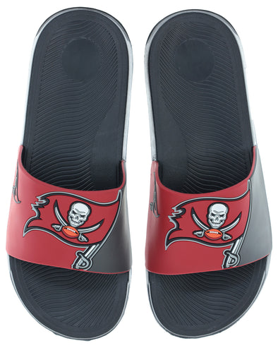 FOCO NFL Men's Tampa Bay Buccaneers Cropped Big Logo Raised Slides