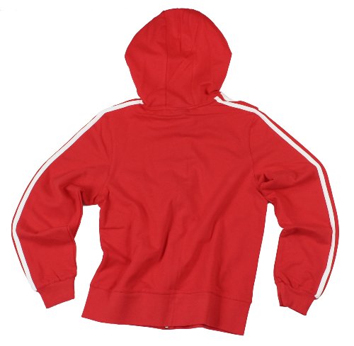 Adidas Women's Athletic 3-Stripes Zipped Hoodie, Red