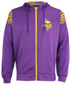 Zubaz NFL Men's Minnesota Vikings 2-Color Zebra Accent Full Zip Fleece Hoodie