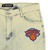 FISLL NBA Men's New York Knicks Distressed Denim Jeans