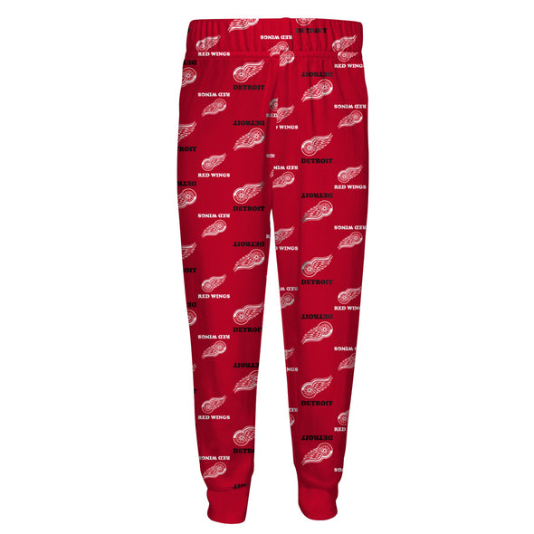 Outerstuff NHL Youth Boys Detroit Red Wings All Over Print 2-Piece Pajama Set