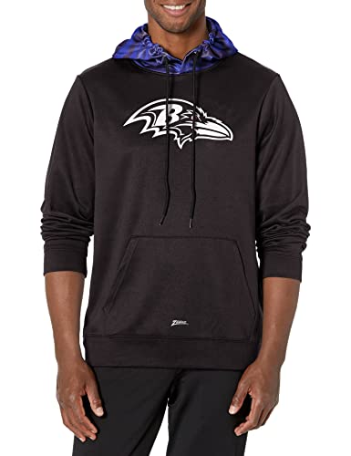 Zubaz Officially Licensed NFL Men's Team Graphic Gray Hoodie, Team Color