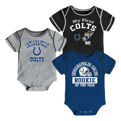 Outerstuff NFL Infant Indianapolis Colts 3-Pack Bodysuits