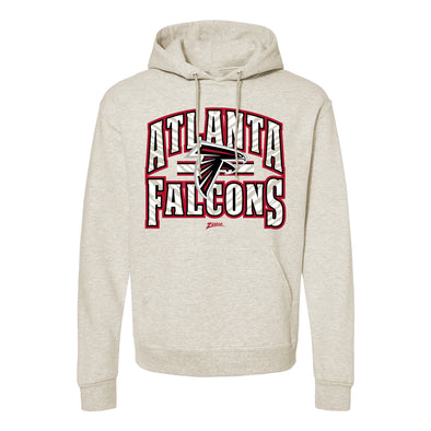 Zubaz NFL Atlanta Falcons  Unisex Pullover Fleece Hoodie for Adult Men and Women, Z2T Kickoff, Oatmeal Heather