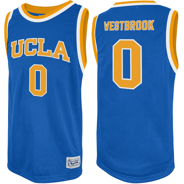 Original Retro Brand NCAA Men's UCLA Bruins #0 Russell Westbrook Tackle Twill Jersey