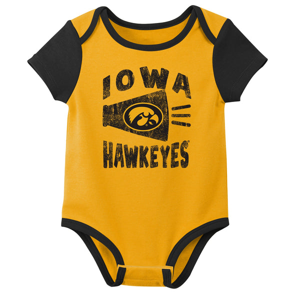 Outerstuff NCAA Infant Unisex Iowa Hawkeyes Variety 3-Pack Bodysuit Set