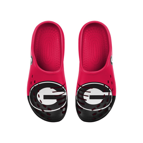FOCO NCAA Men's Georgia Bulldogs Tide 2023 Colorblock Big Logo Clogs