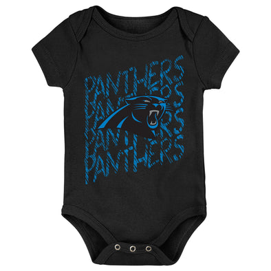 Outerstuff NFL Newborn Carolina Panthers Fan Scribble Short Sleeve Bodysuit