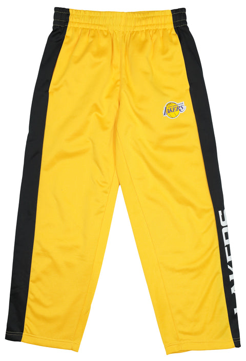 OuterStuff NBA Youth Boys Side Stripe Slim Fit Performance Pant, Los Angeles Lakers