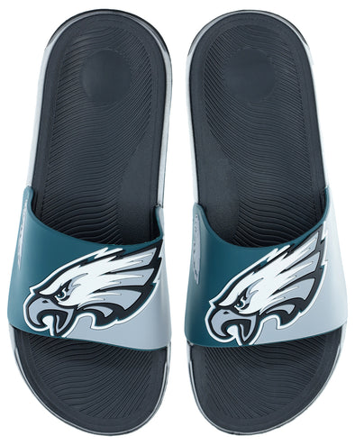 FOCO NFL Men's Philadelphia Eagles Cropped Big Logo Raised Slides