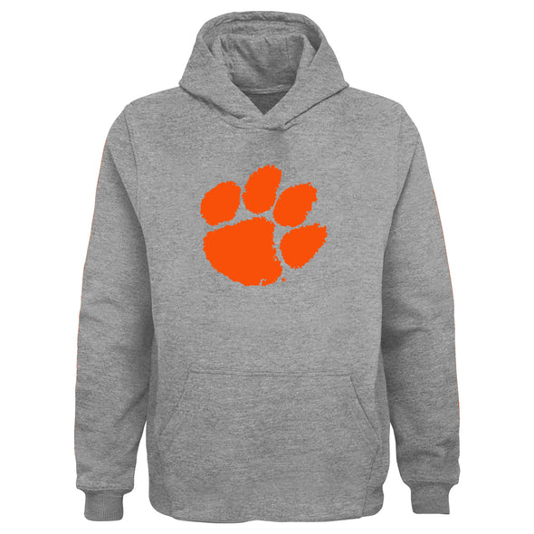 Outerstuff NCAA Boys Clemson UniversityPrimary Logo Fleece Hoodie, Grey